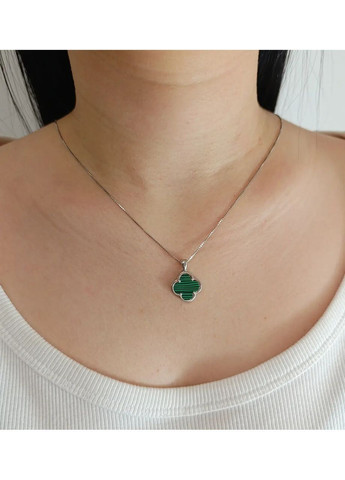 Колье серебряное с малахитом "Клевер" КТКЛ/Б-мх Shatlen Кольє (368770480)