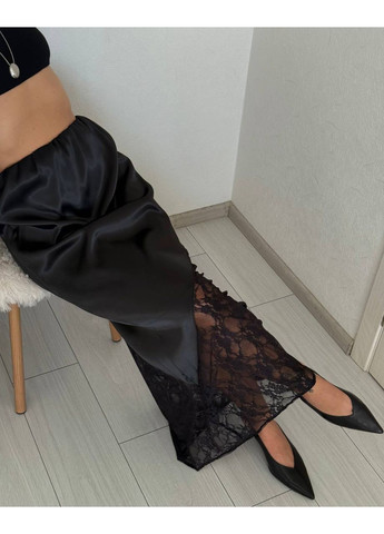 Черная женская юбка с кружевом. Osoblyva