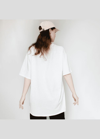 Белая оверсайз футболка 100% хлопок длинная широкая базовая стильная унисекс прямой крой без принта однотонная большой размер No Brand - (323224283)