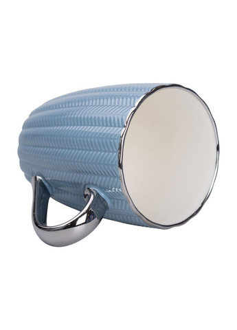 Кружка керамическая 400 (мл) с серебристым ободком и ручкой Голубая Jooki (358706105)