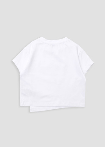 Белая летняя футболка с коротким рукавом для девочки цвет белый цб-00268919 Wanex