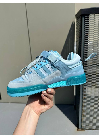 КРОССОВКИ ЖЕНСКИЕ ADIDAS FORUM X BAD BUNNY BLUE TINT АДИДАС ФОРУМ БЕД БАННИ No Brand синие демисезоны (368884630)