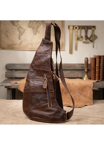 Сумка для мужчин с большим количеством карманов из натуральной кожи Vintage Коричневый Верховинка 22956 (398257617)
