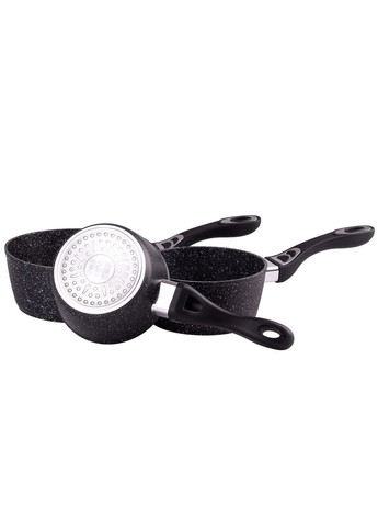 Набір ковшів Olina Granite 3 предмети чорний ківш TS Kitchen (315637141)