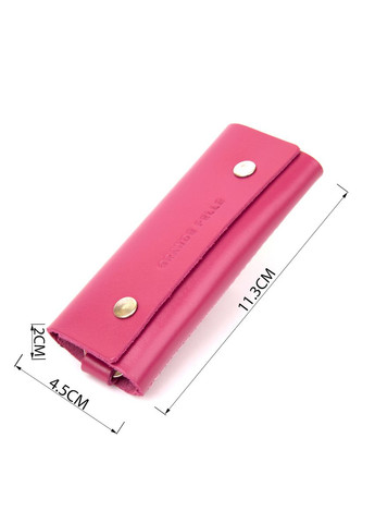Ключниця тубус шкіряна на кнопках 11349 Фуксія Grande Pelle (331907193)