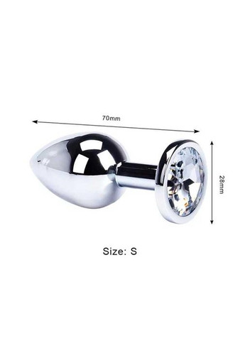 Стальная анальная пробка с кристаллом - 2.7*7 см – Анальные игрушки No Brand (368891915)