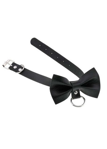 Сексуальний чокер з бантом XS-M Чорний No Brand екошкіра (368893265)