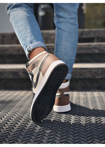 Черные зимние кроссовки мужские nike air jordan 1 high dark mocha найк аид джордан No Brand