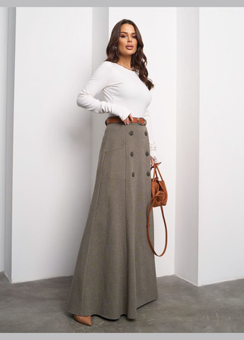 Оливковая повседневная однотонная юбки ISSA PLUS годе