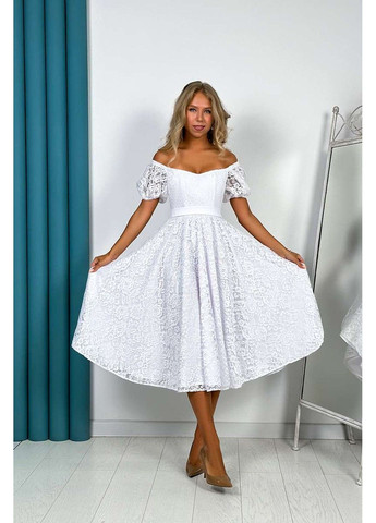 Білий вечірня сукня корсетна гіпюрова 24046 біла Tanita-Romario