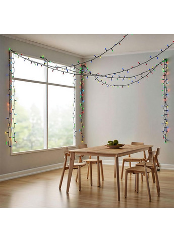 Новогодняя гирлянда уличная 50 м 500 LED с солнечной батареей черный провод Мультиколор SB500L50MBML Garlando (366219492)