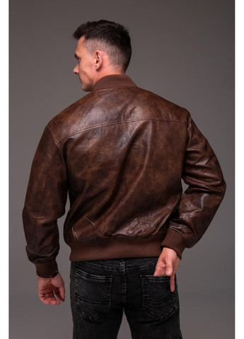 Коричневая демисезонная куртка бомбер мужская демисезонная No Brand