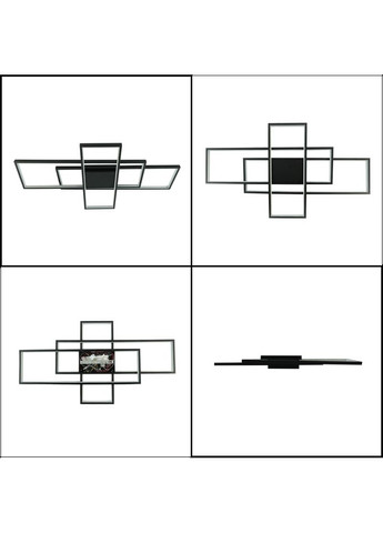 Управляемая светодиодная СМАРТ люстра SVEN 123W 3S 900x500x80мм Черная ESLLSE (354298737)