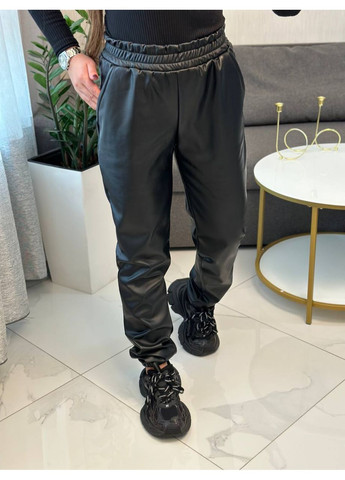 Джоггеры из эко-кожи на велюре с манжетами — ЗАМЕРЫ В ОПИСАНИИ DK/DL Мода без кордонів (372898340)