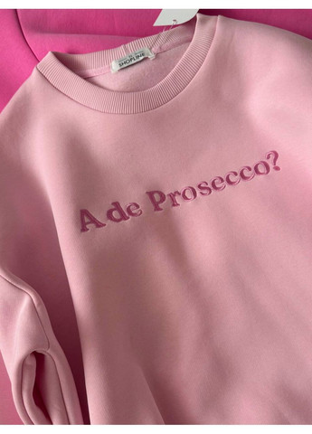 Світло-рожевий жіночий світшот оверсайз з оригінальною вишивкою MonCher (364864219)