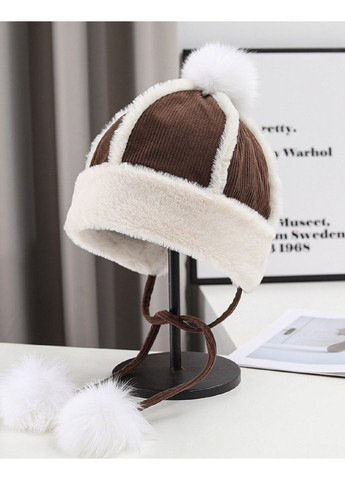 Женская Зимняя Шапка-Ушанка с Помпоном, Мягкая Теплая Шапка со Искусственным Мехом и кистями No Brand Жіноча Зимова Шапка (363838655)