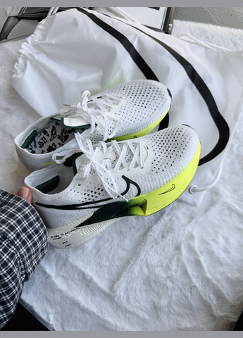 Кросівки жіночі і чоловічі Nike Air ZoomX VaporFly 3 White Green | Найк Аір Зум ВапорФлай 3 білі зелені No Brand білі демісезони (340402018)