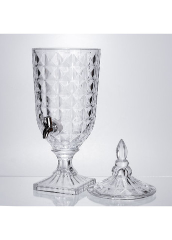 Лимонадниця скляна з краном 3 л для напоїв на свята та повсякденне використання прозора для сервірування Yiwu (370432274)