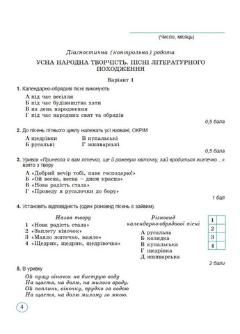 Украинская литература 6 класс. Тетрадь для итоговой оценки и проектной деятельности Генеза (370058780)