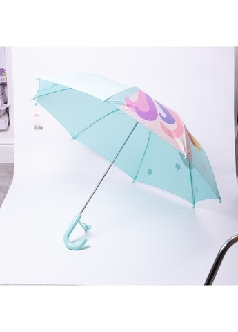 Комбинированный классический детский зонт-трость механический из полиэстера прочный надежный 8 спиц диаметр 89 см мятный hp-23-12m Yiwu (371482170)