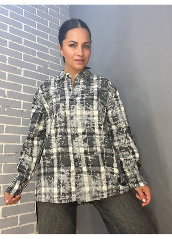 Сорочка жіноча A-N 2775 картата варена в клітинку оверсайз коттон No Brand (304773613)