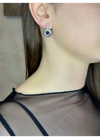 Срібні сережки з альпінітом і кубічним цирконієм — витончений акцент вашого образу Family Jewelry House (356567816)