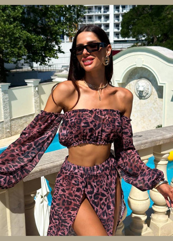 Стильный шифоновый пляжный костюм No Brand (330405877)