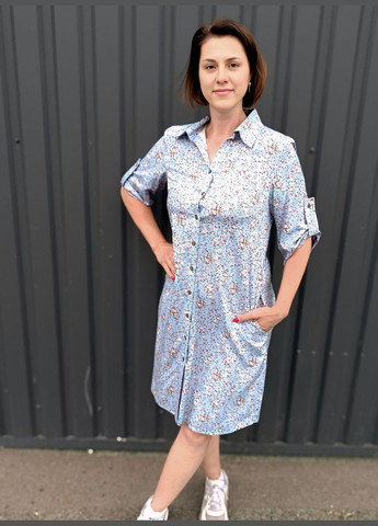 Блакитна кежуал плаття-сорочка 2 Льва