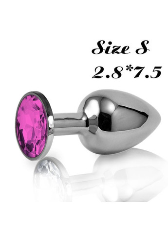 Анальна пробка, втулка S з рожевим каменем і лубрикант анальний 7.5*2.8 см No Brand (340914850)