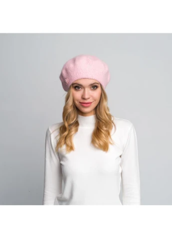 Берет женский брошь нейлон розовый LuckyLOOK 668-066 (322783389)