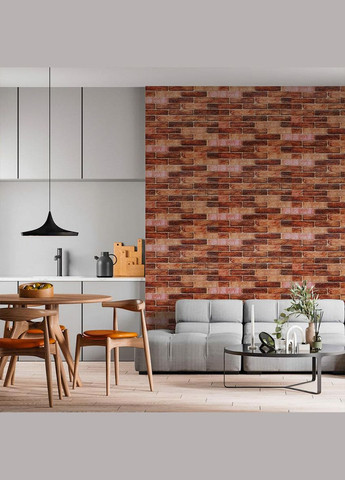 Самоклеящаяся 3D панель под коричневый катеринославский кирпич 19600x700x3мм SW-00001469 Sticker Wall (329897965)