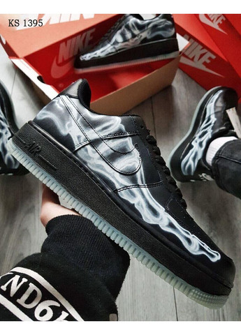 Чорні Осінні кросівки чоловічі nike air force 1 low skeleton black найк аір форс 1 преміум No Brand