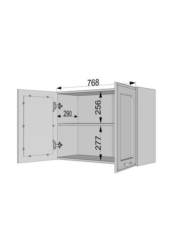 Шкаф навесной (витрина), тумба на кухню, пенал в ванную, кухонная мебель, верхний модуль на кухню 800 мм С-068 Черный Матовый No Brand (371909386)
