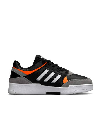 Черные демисезонные кроссовки мужские, вьетнам adidas Originals Drop Step Black Grey Orange