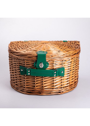 Кошик плетений для пікніка з посудом на 4 персони 41х31х22 см набір посуду туристичний для кемпінгу HP-ZQ-2 LUGI (351432158)