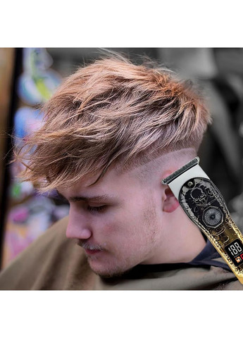 Машинка для стрижки волос CHAO LAI аккумуляторный триммер для бороды с LED-дисплеем 3 насадки USB-зарядка 800 мАч (C7210) No Brand (361029114)