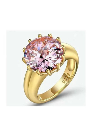 Каблучка жіноча медичне золото обручка обручка з рожевим каменем великим фіанітом р. 18 Fashion Jewelry (285110632)