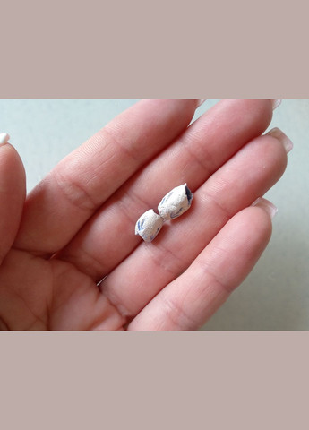 Керамічні намистини ручної роботи "Фантазійні Візерунки №18" (біло-блакитні) 2шт. Коти&Ангели (301533058)