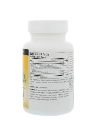 Ресвератрол, Resveratrol,, 200 мг, 60 таблеток Source Naturals (326055280)