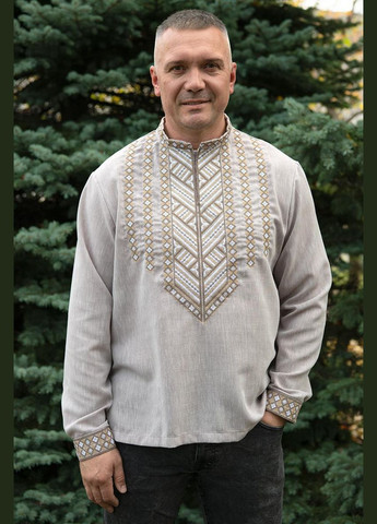 Кавова чоловіча вишиванка гори кавова V&V (305826901)