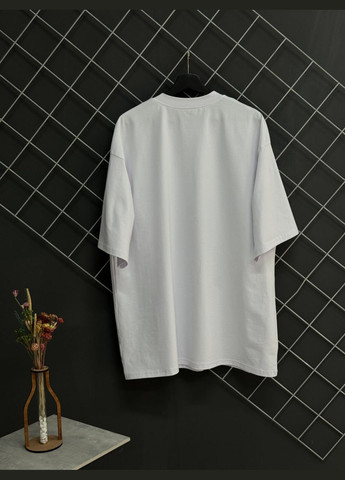 Белая футболка хлопковая оверсайз белая с коротким рукавом Vakko