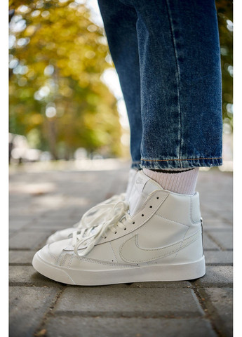 Білі Осінні кросівки чоловічі nike blazer high full white найк блейзер No Brand