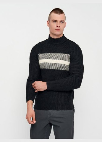 Черный демисезонный свитер из мягкой пряжи для мужчины 0935897-001 H&M