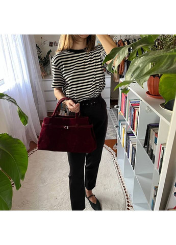 Классическая большая сумка в черном цвете в замшевой текстуре. No Brand (362588281)