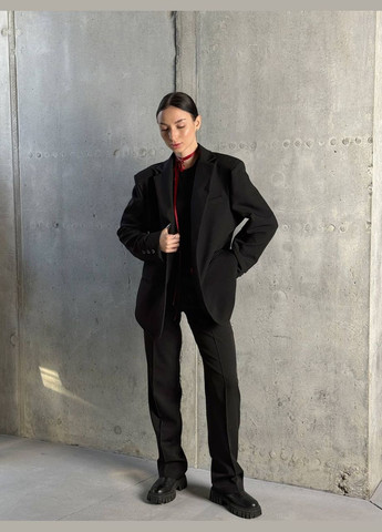 Черный женский женский пиджак костюмка No Brand - демисезонный