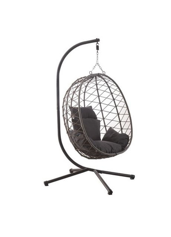 Підвісне крісло-гойдалка кокон B-015 чорно-сіре Bonro (349820360)