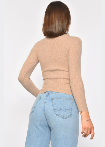 Гольф жіночий однотонний з замком бежевого кольору Let's Shop (301764028)