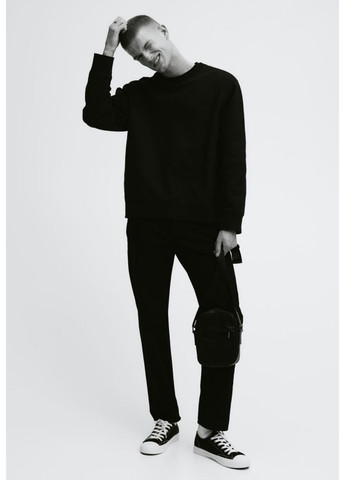 Мужской хлопковый свитшот Regular Fit (57008) S Черный H&M - крой черный повседневный хлопок - (292478894)