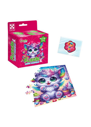 Детские пазлы с сюрпризом "Цветной котенок" VT8030 12, 180 деталей Vladi toys (364131076)