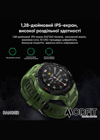 Умные часы Ranger Grey 36 мм. электронный спортивный, армейский, сasual Modfit (341675488)